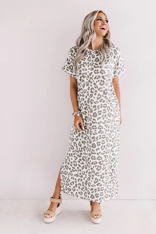 One Wish Away Leopard Midi in Grey