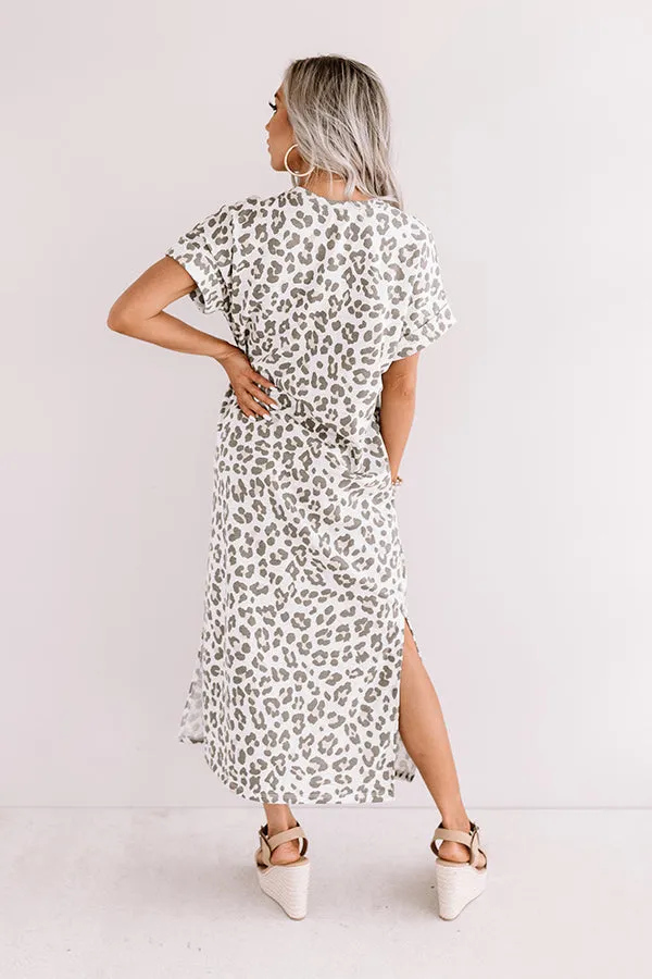 One Wish Away Leopard Midi in Grey