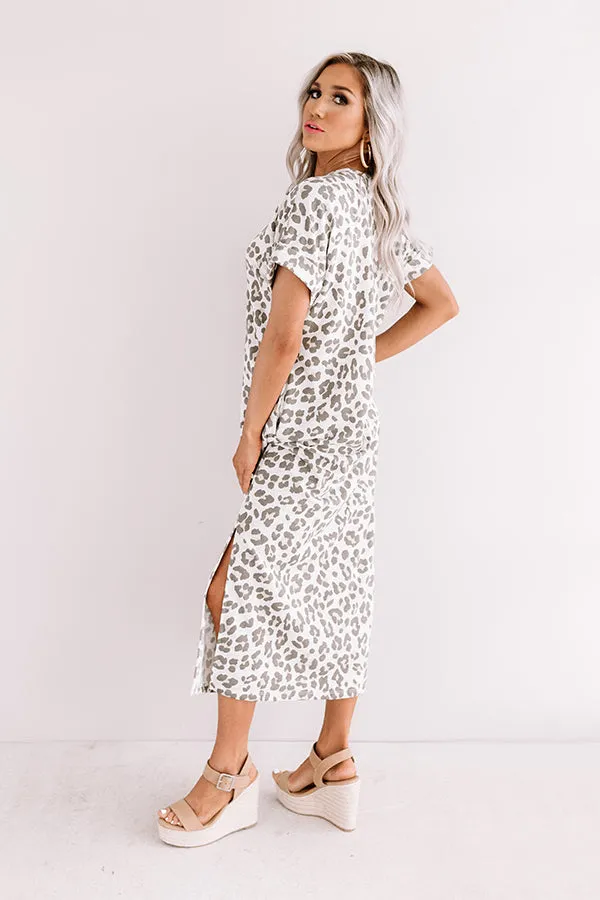 One Wish Away Leopard Midi in Grey