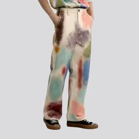 Painted denim pants
 for women