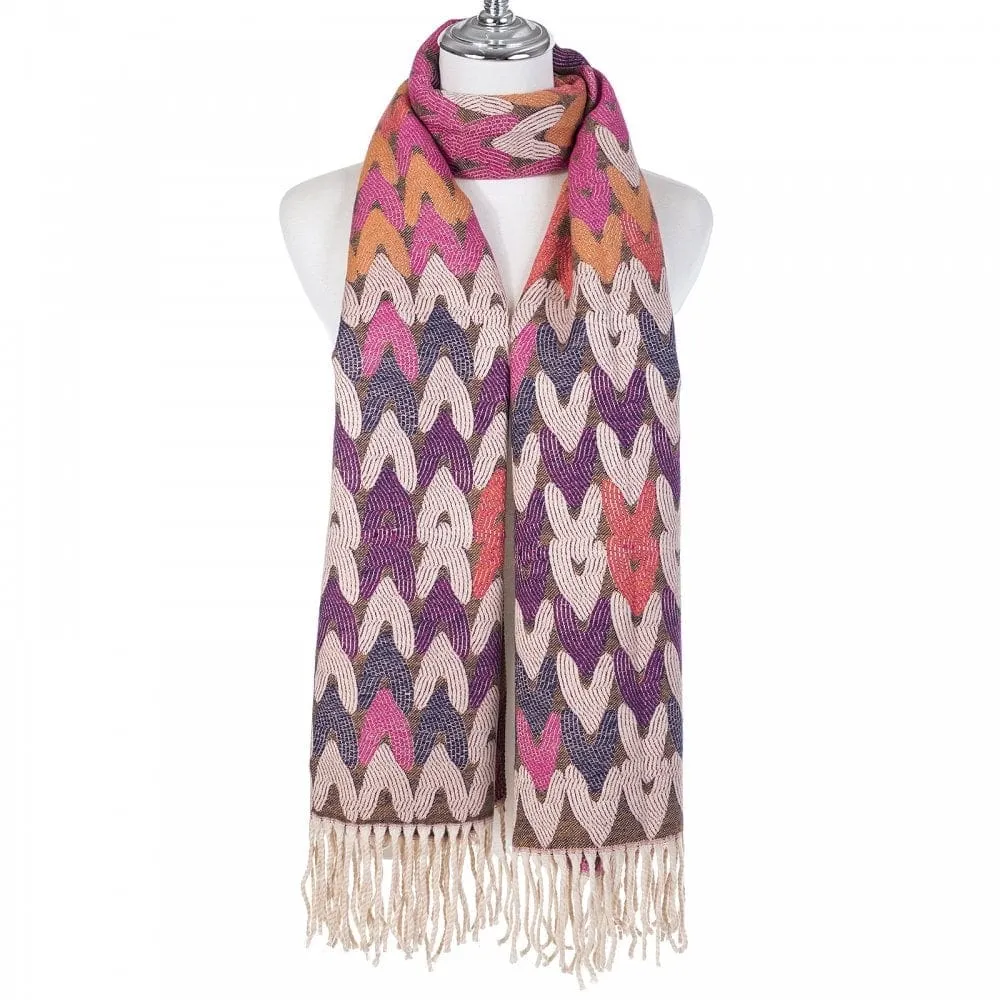 Park Lane Orange Woven Heart Scarf