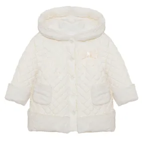 Patachou Ivory Hooded Padded Coat