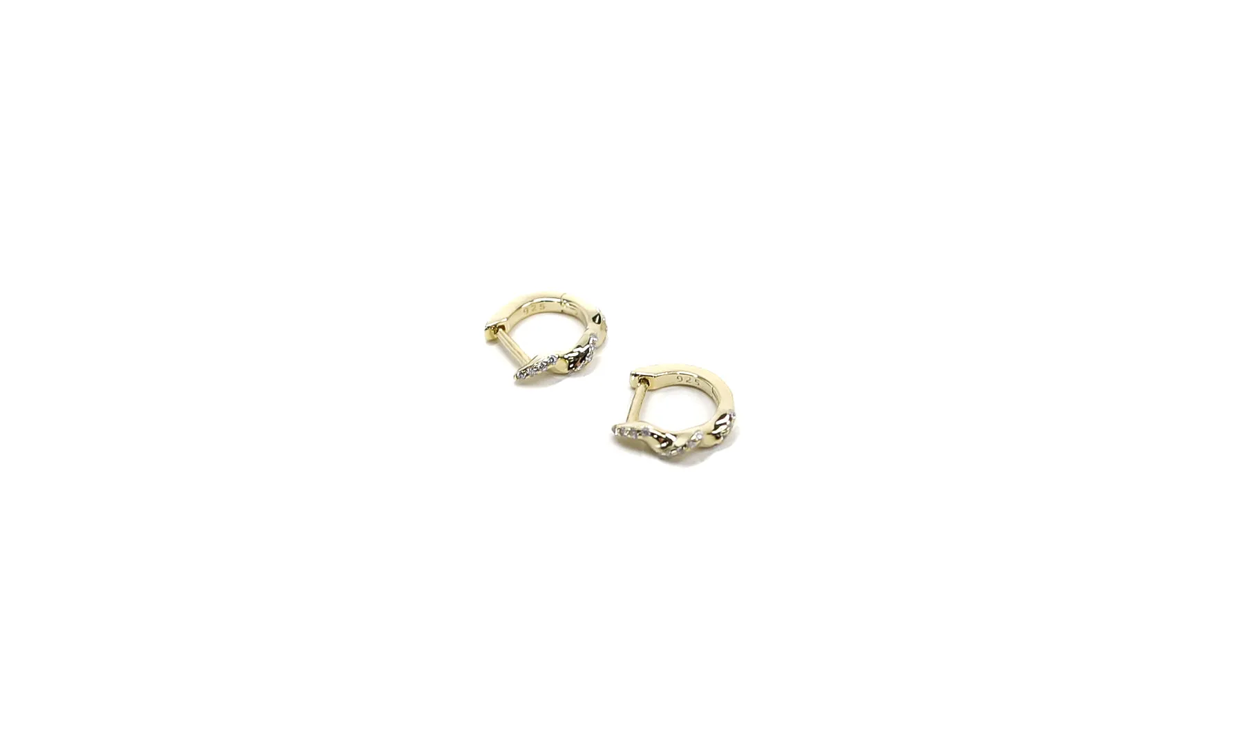 Pave Twist Huggie Hoops