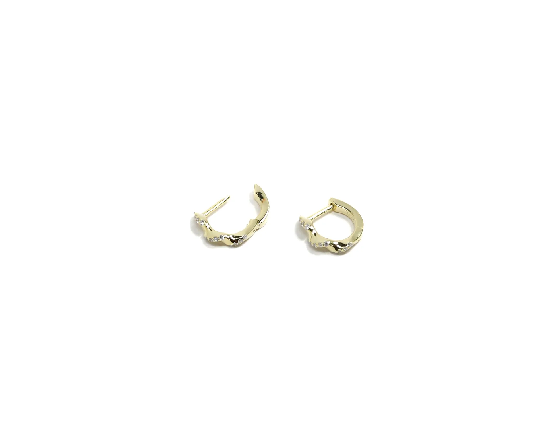 Pave Twist Huggie Hoops