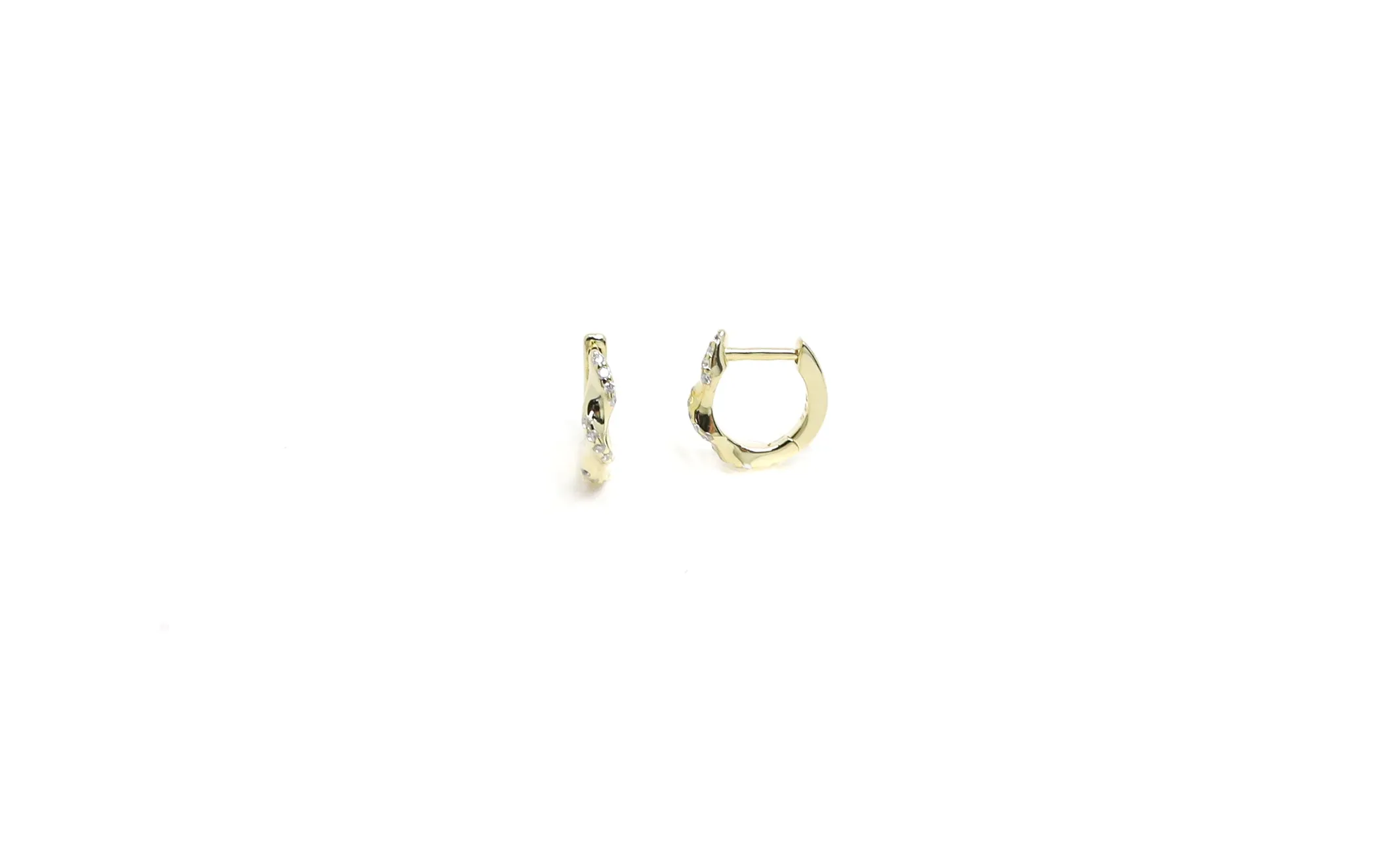 Pave Twist Huggie Hoops