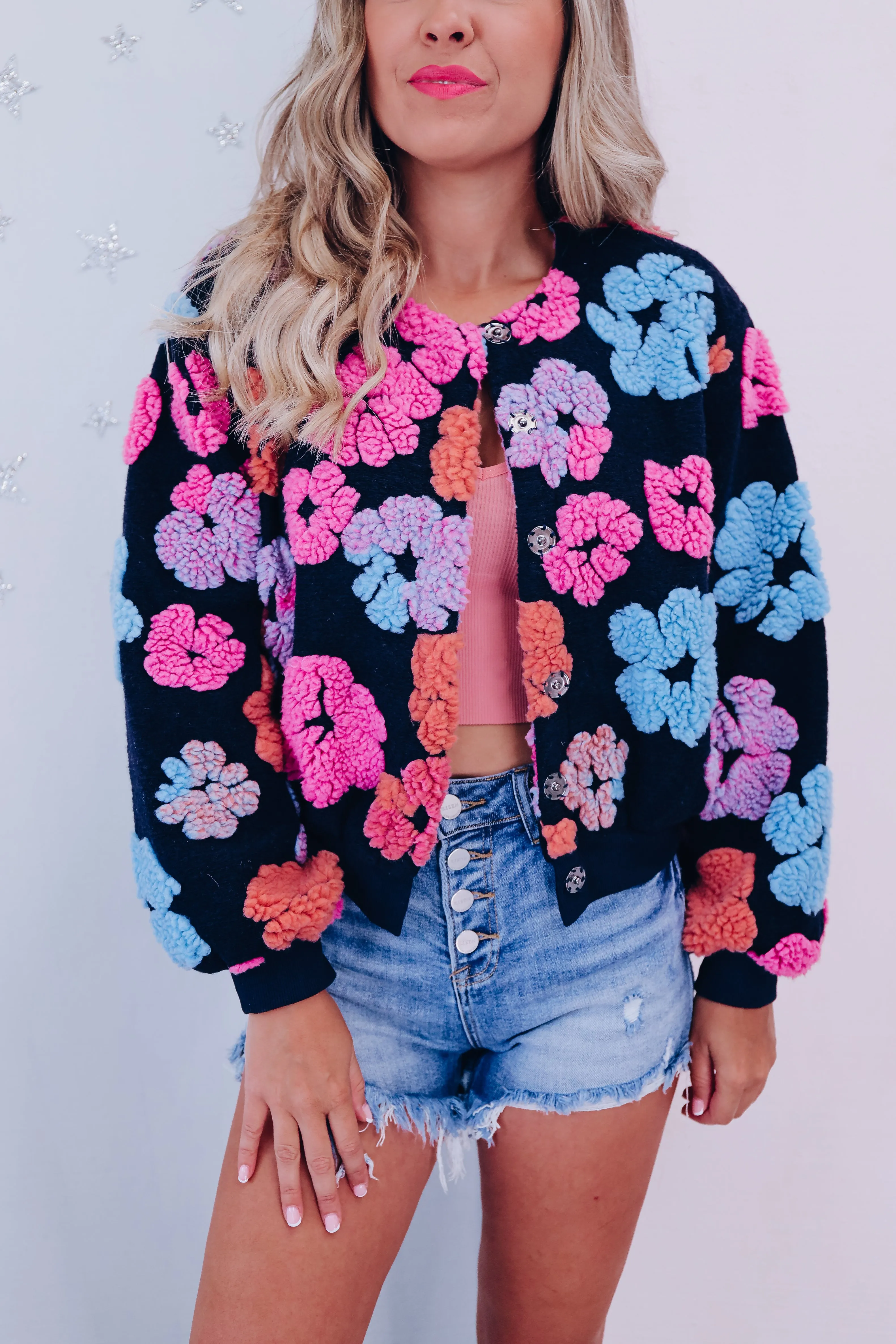 Peony Floral Embellished Cropped Jacket