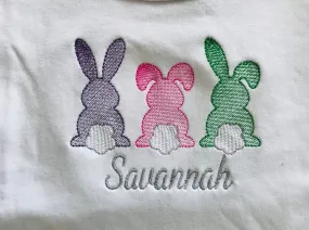 Personalized Name Girls Spring Easter Bunny T-shirt