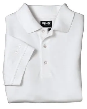 PING COLLECTION - DRY-FIBER DYNAMICS Pique Jacquard Textured Sport Shirt with UV Protectio