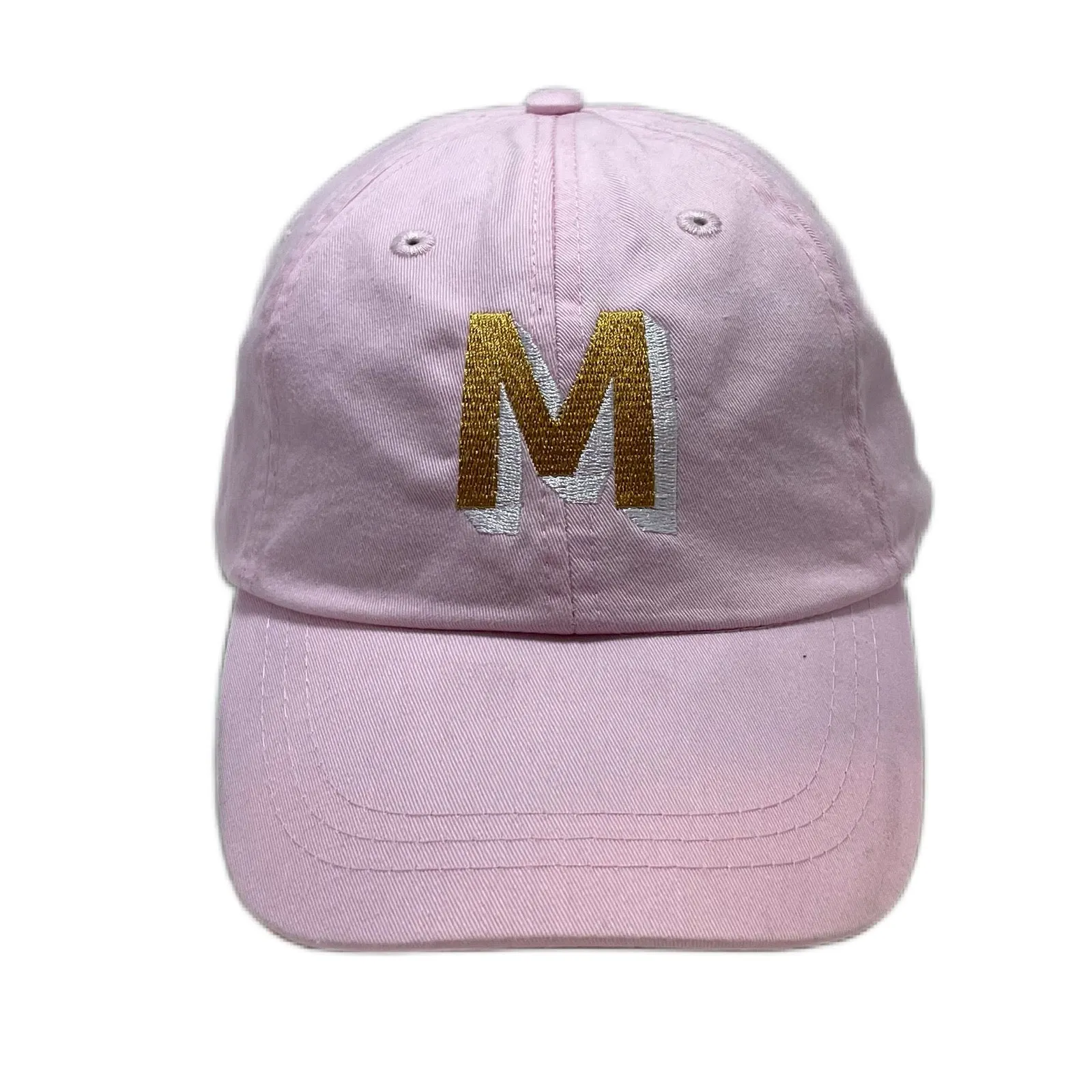 Pink Dad Hat - Rose & Gold Shadow Block Lettering