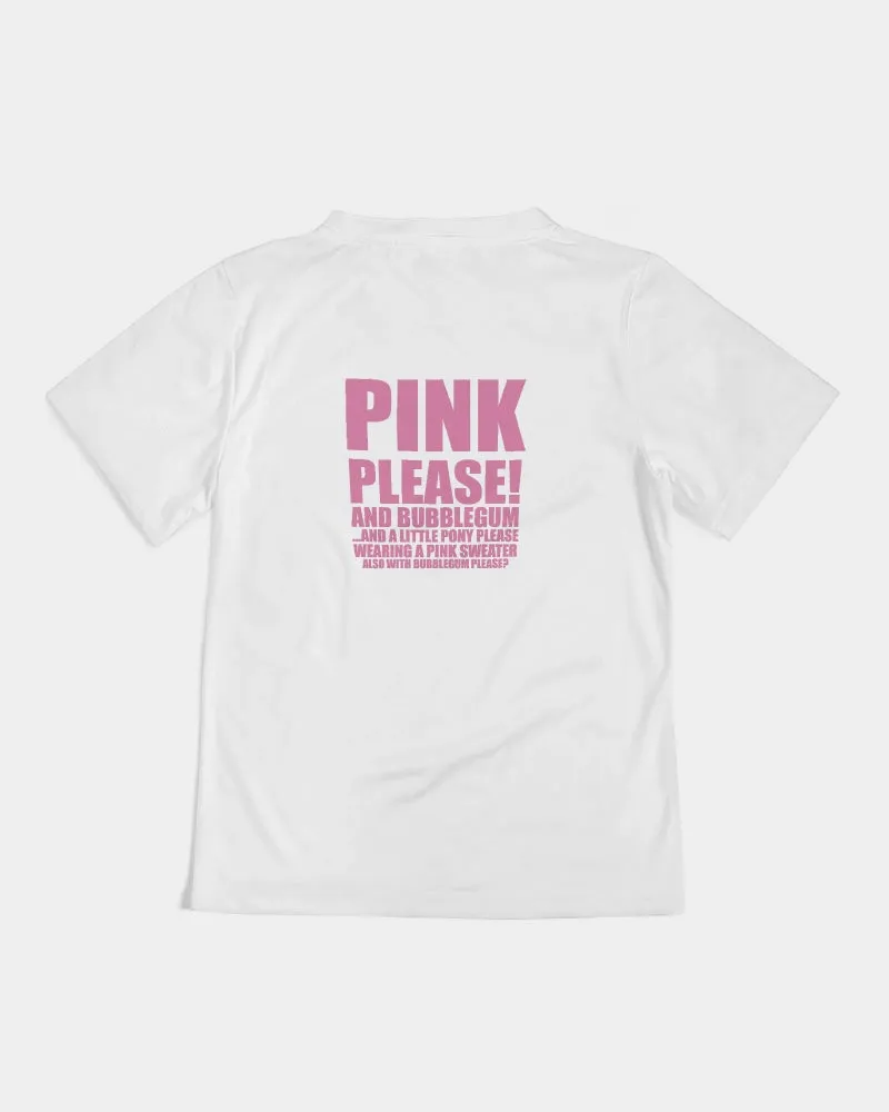 Pink Please! Bubblegum and a Little Pony with a pink Sweater Kids  All-Over Print Tee