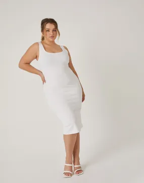 Plus Size Back Slit Bodycon Dress