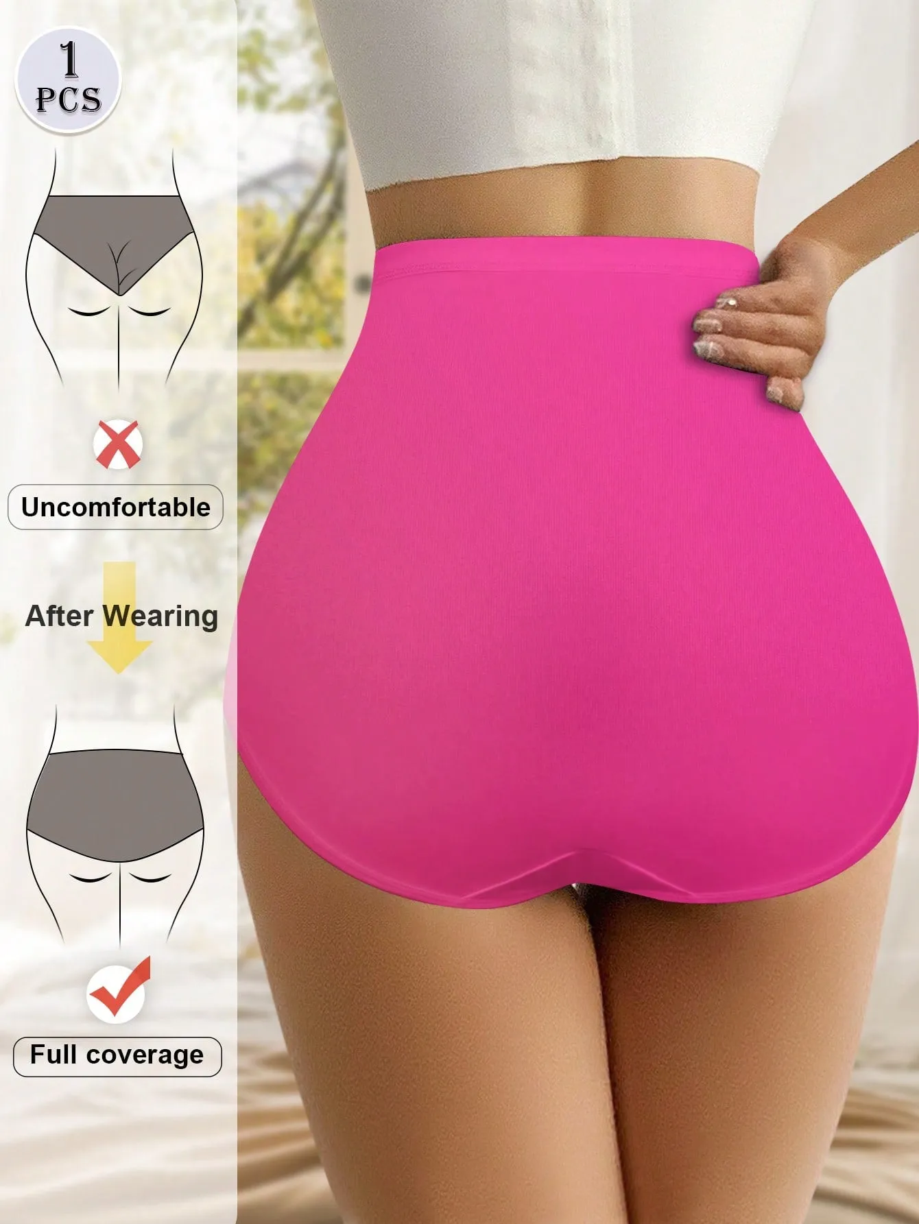 Plus Size High Waist Abdominal Control Women's Underwear, Breathable Mesh Fabric, Cross Abdominal Control, Ice Silk Seamless Triangle Panties, Body Shaping, Butt Lift