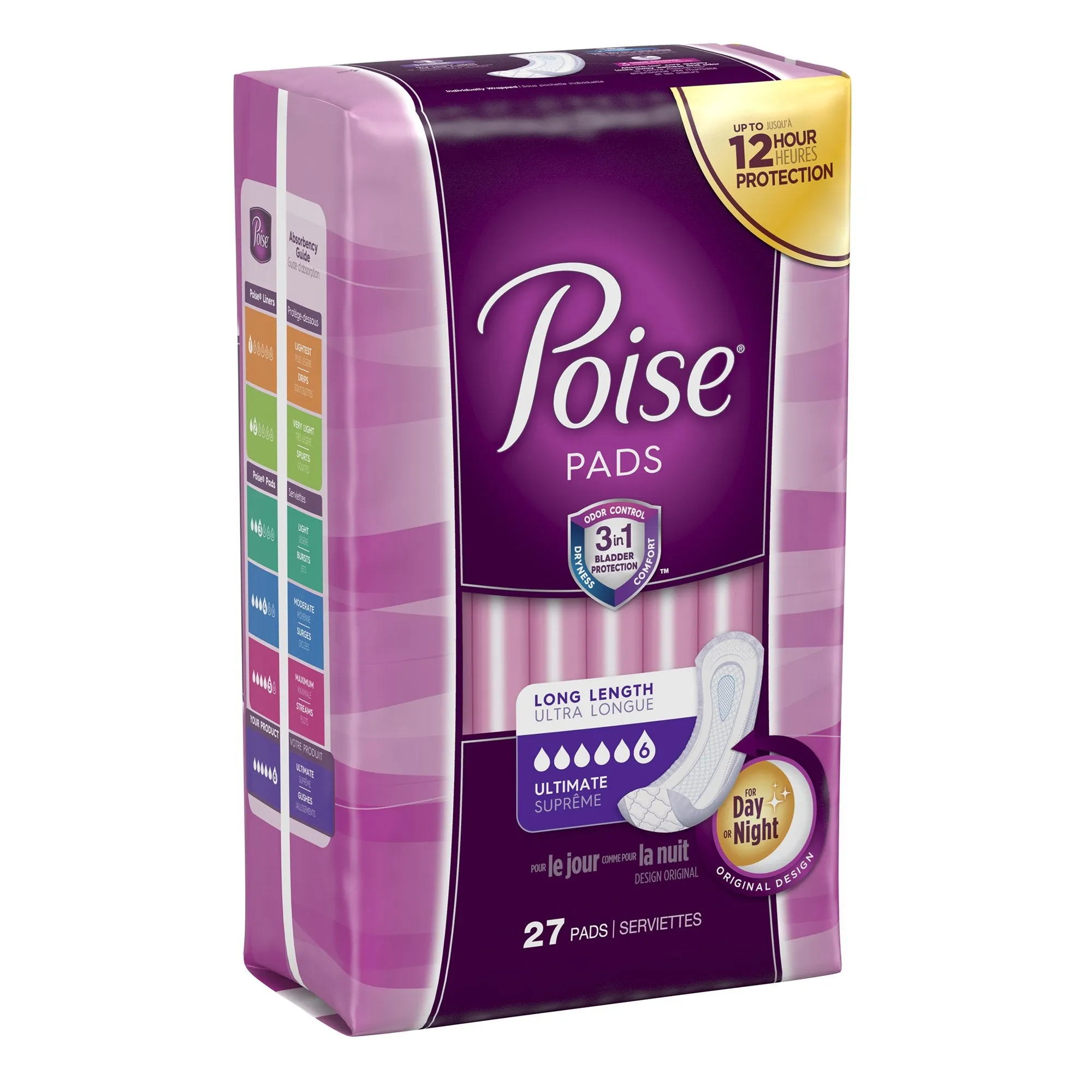 Poise Bladder Control Female Disposable Pads, Heavy Absorbency, Absorb-Loc Core, One Size Fits, 15.9 Inch