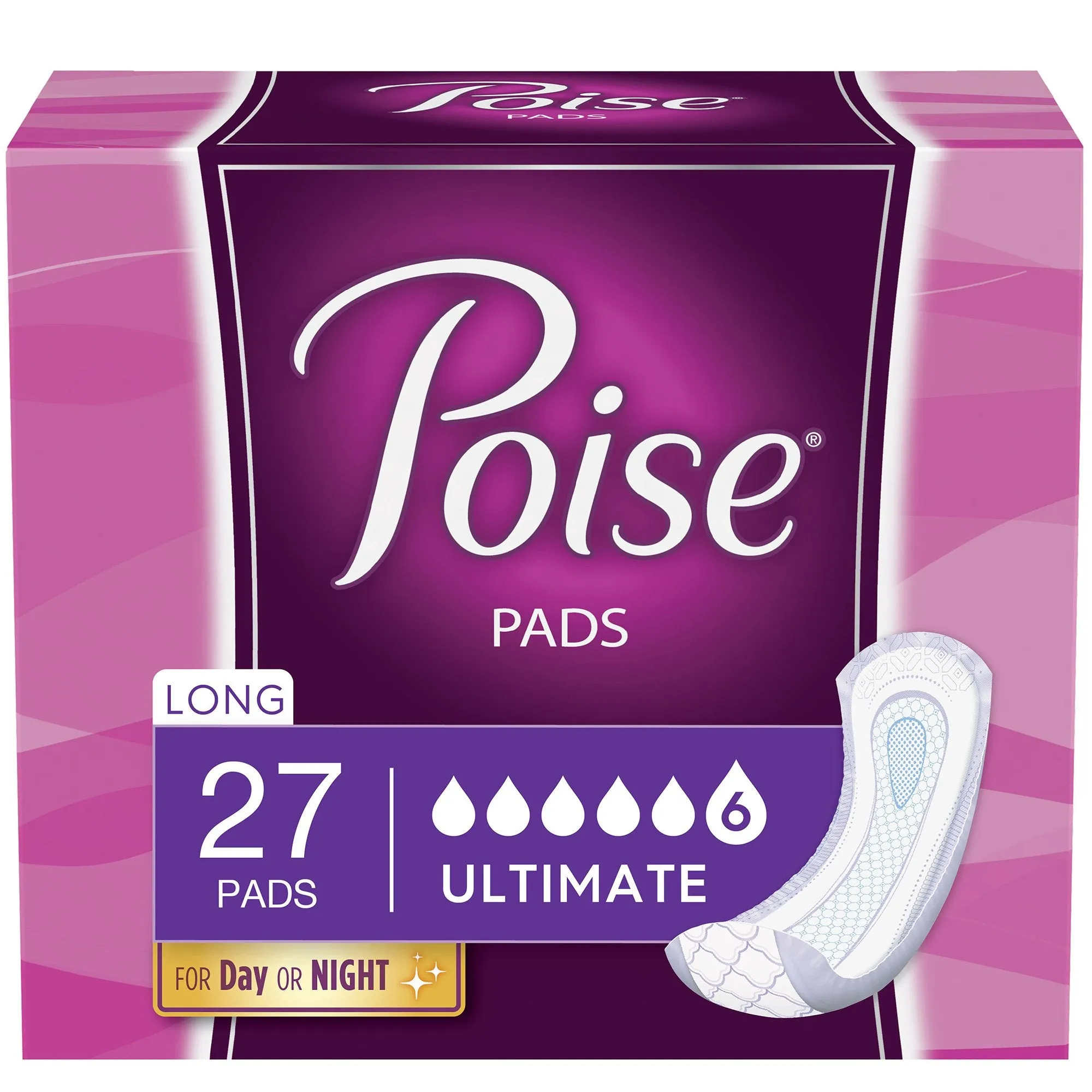 Poise Bladder Control Female Disposable Pads, Heavy Absorbency, Absorb-Loc Core, One Size Fits, 15.9 Inch