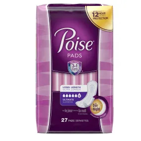 Poise Bladder Control Female Disposable Pads, Heavy Absorbency, Absorb-Loc Core, One Size Fits, 15.9 Inch