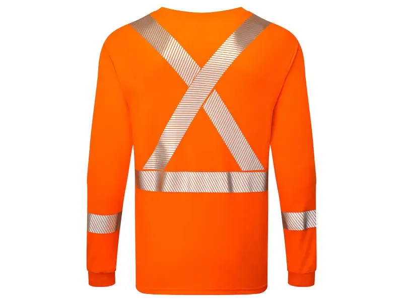 Portwest® Frontline Henley Reflective Trim Long Sleeve T-Shirt - X Back - Orange - IFS662