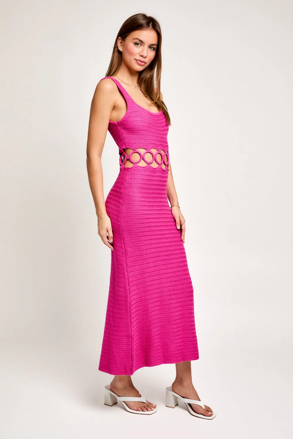 put a ring on it cutout maxi - hot pink