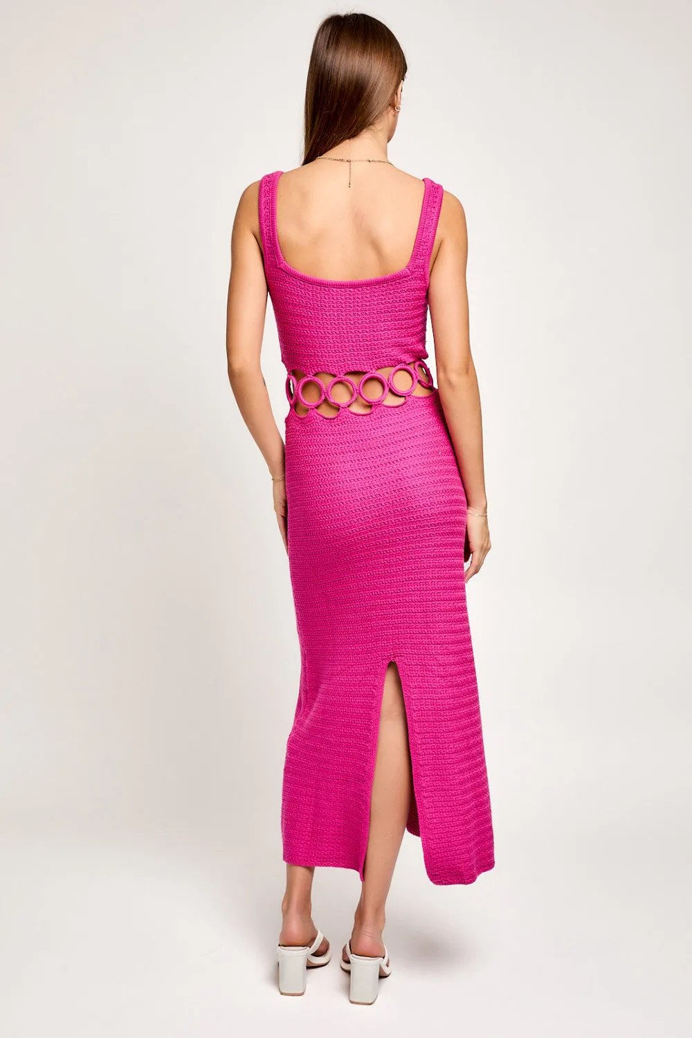 put a ring on it cutout maxi - hot pink