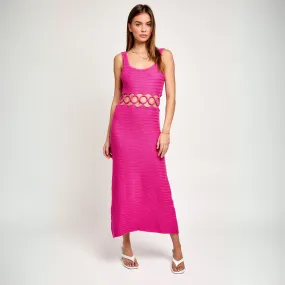 put a ring on it cutout maxi - hot pink