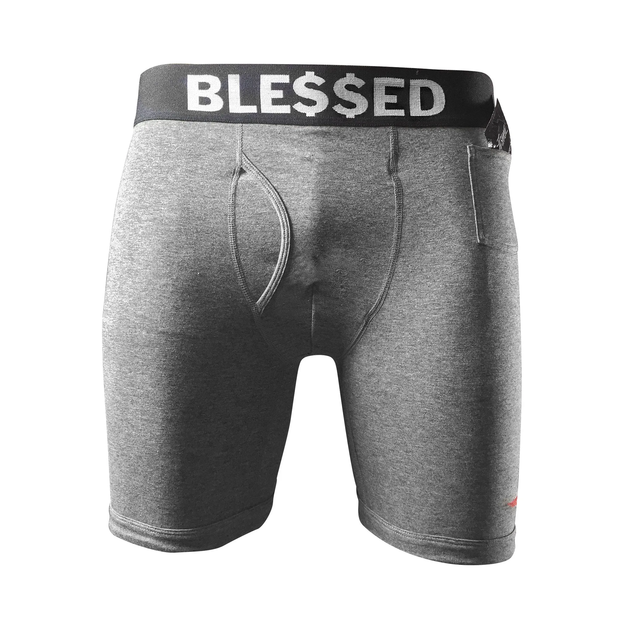 "Blessed" Boxer Brief Underwear (2PK-Grey)