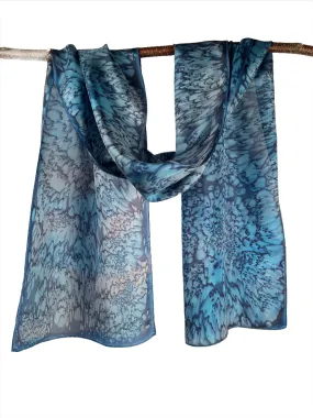 "Deep Sea Navy Mermaid" - Hand-dyed Silk Scarf - $125