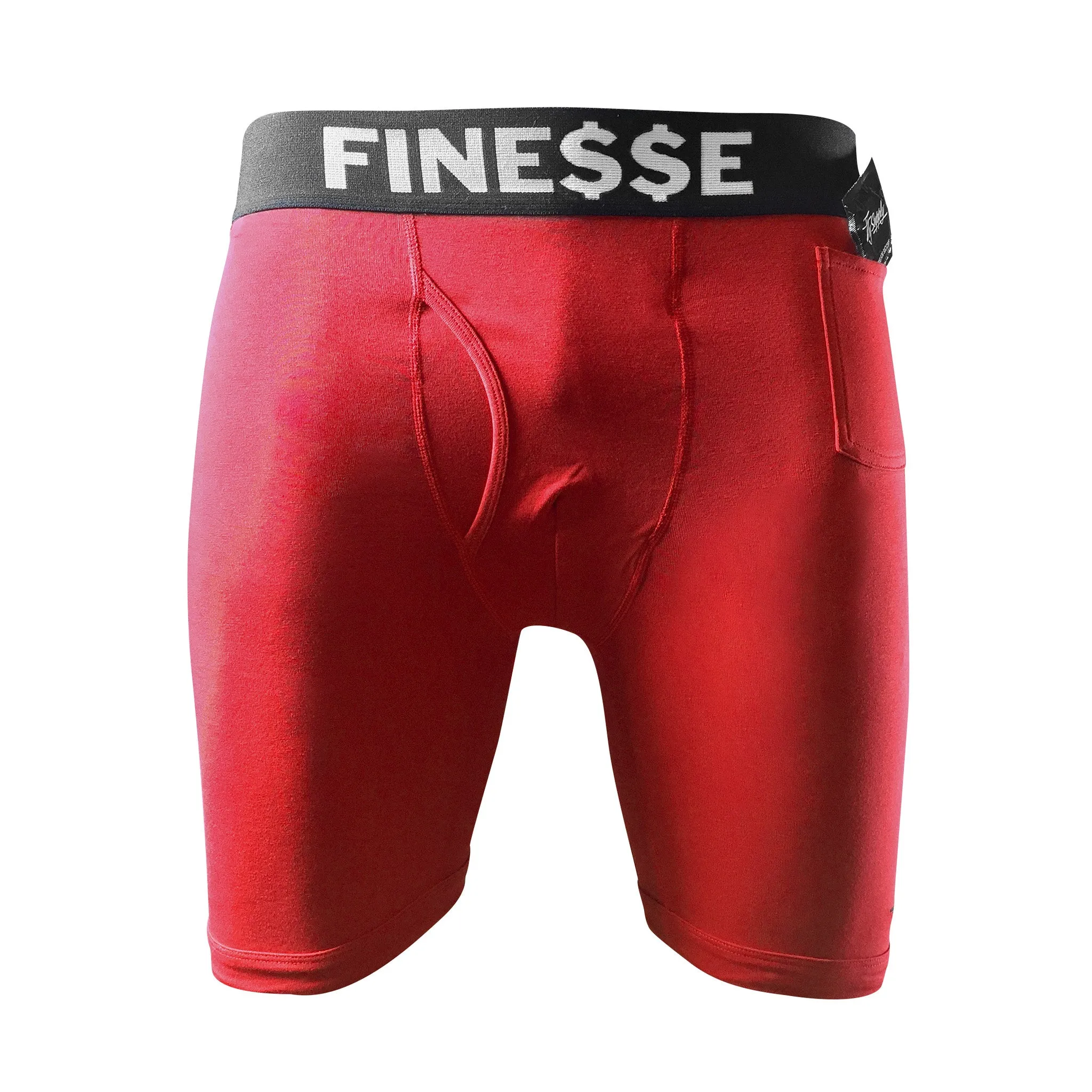 "Finesse" Boxer Brief Underwear (2PK-Red)