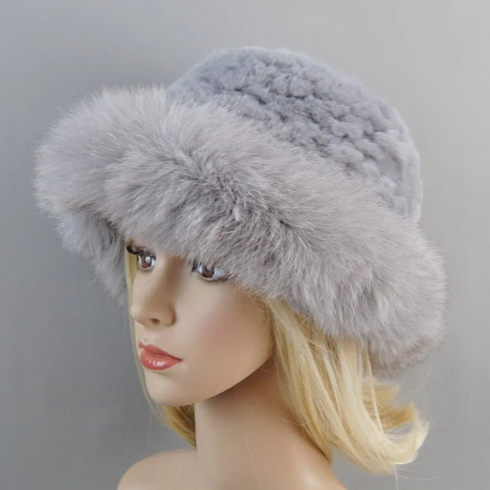 Rabbit and Fox Fur Bomber Hats for Women - Luxurious, Warm, and Fashionable