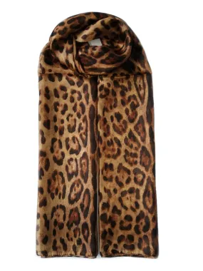 Rainbow Range| Long Silk Scarf Leopard Brown