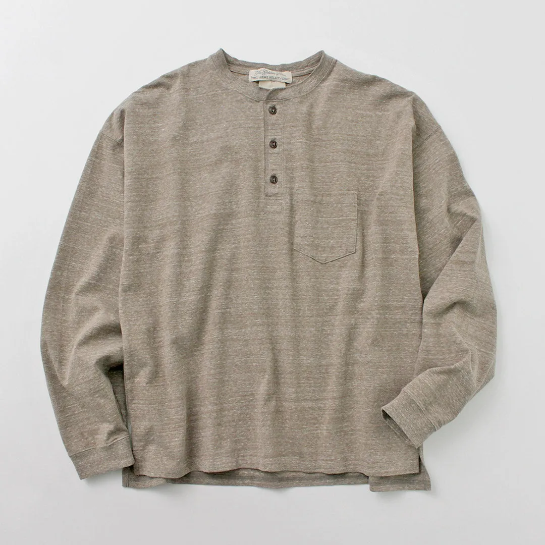 REMI RELIEF / Melange Jersey Long Sleeve Henley Neck Pocket T-Shirt