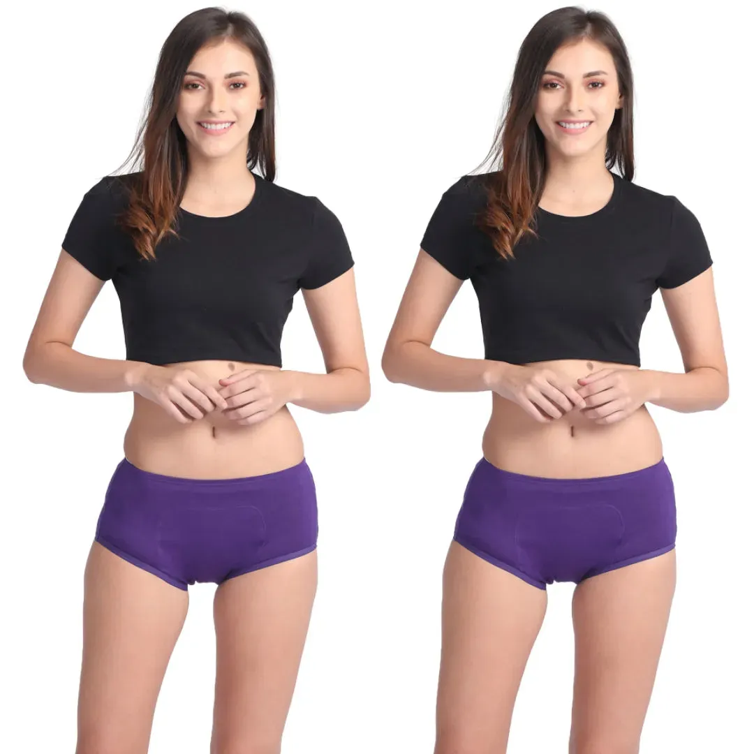 Reusable Period Panties For Heavy Flow | Boxer Fit | Prevents Front, Back & Inner Thigh Stains | 2 Pack