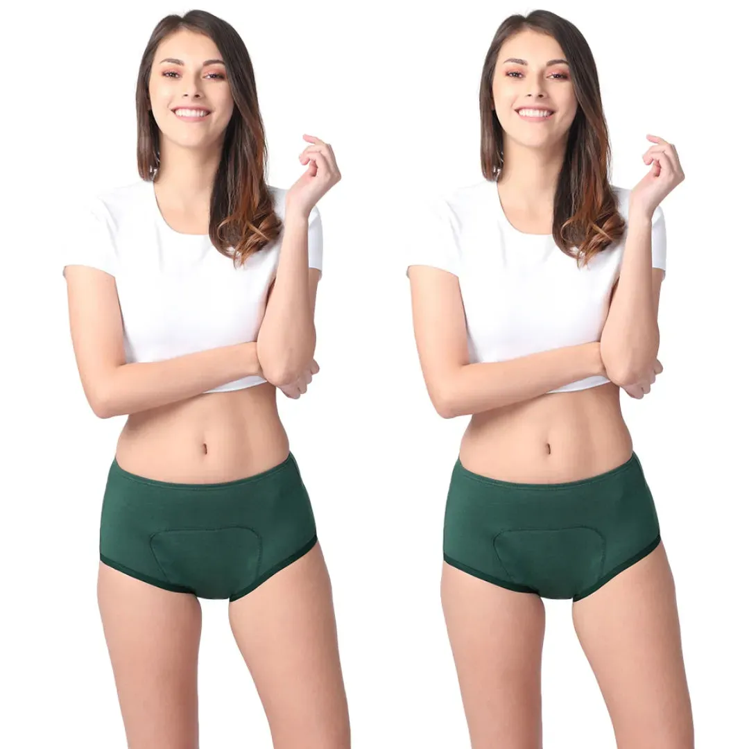 Reusable Period Panties For Heavy Flow | Boxer Fit | Prevents Front, Back & Inner Thigh Stains | 2 Pack