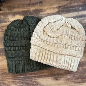 Ribbed Knit Pattern Beanie