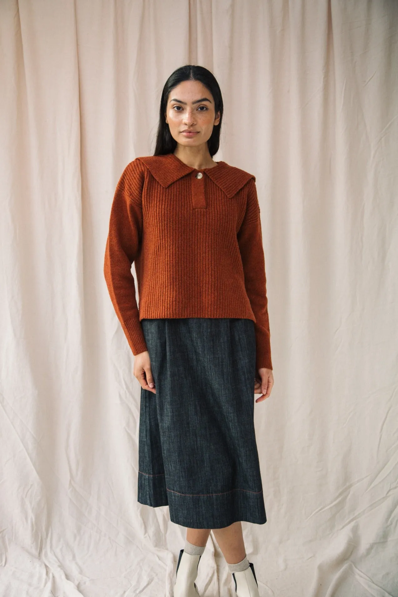 Rini Recycled Wool Jumper in Paprika Marl