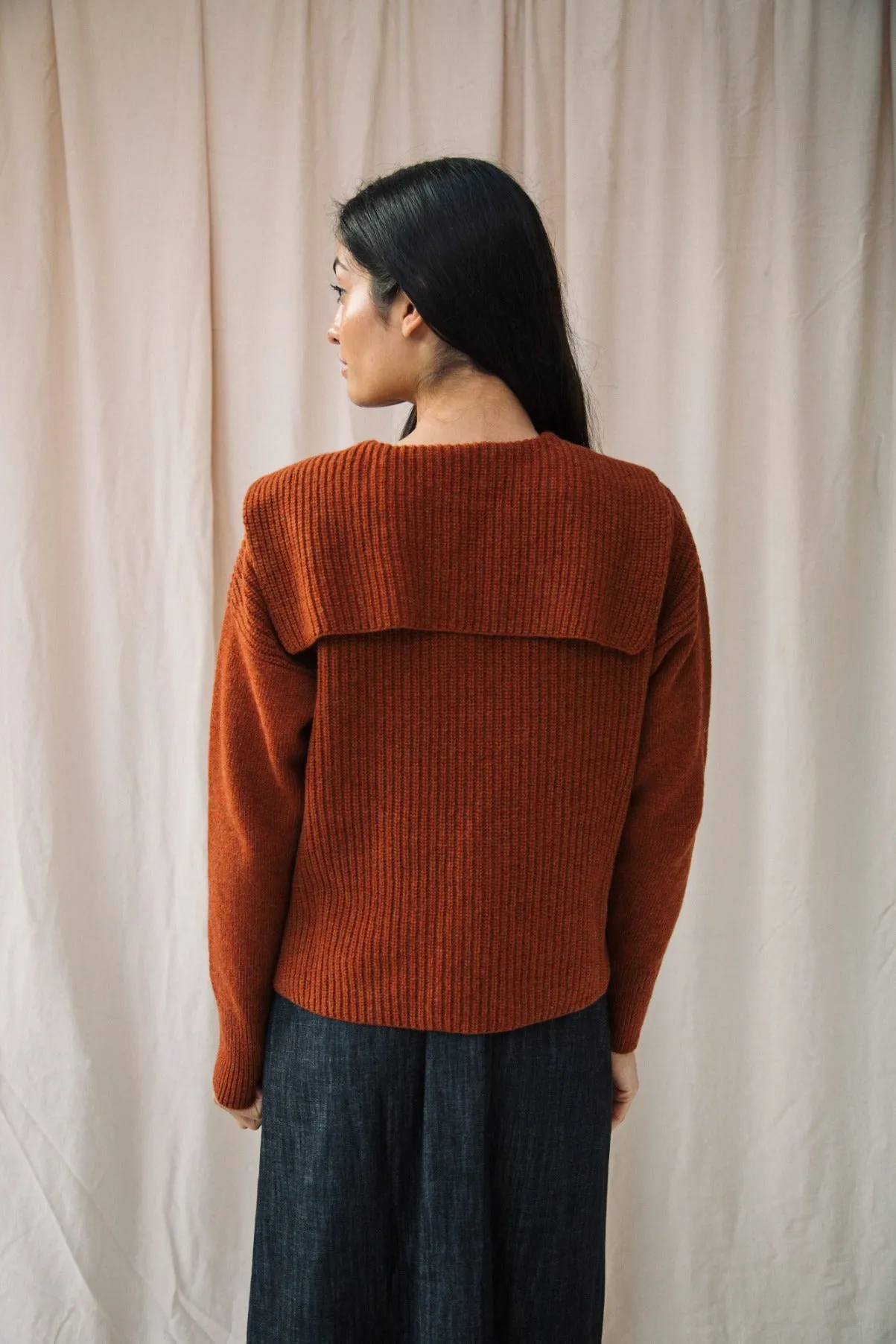 Rini Recycled Wool Jumper in Paprika Marl