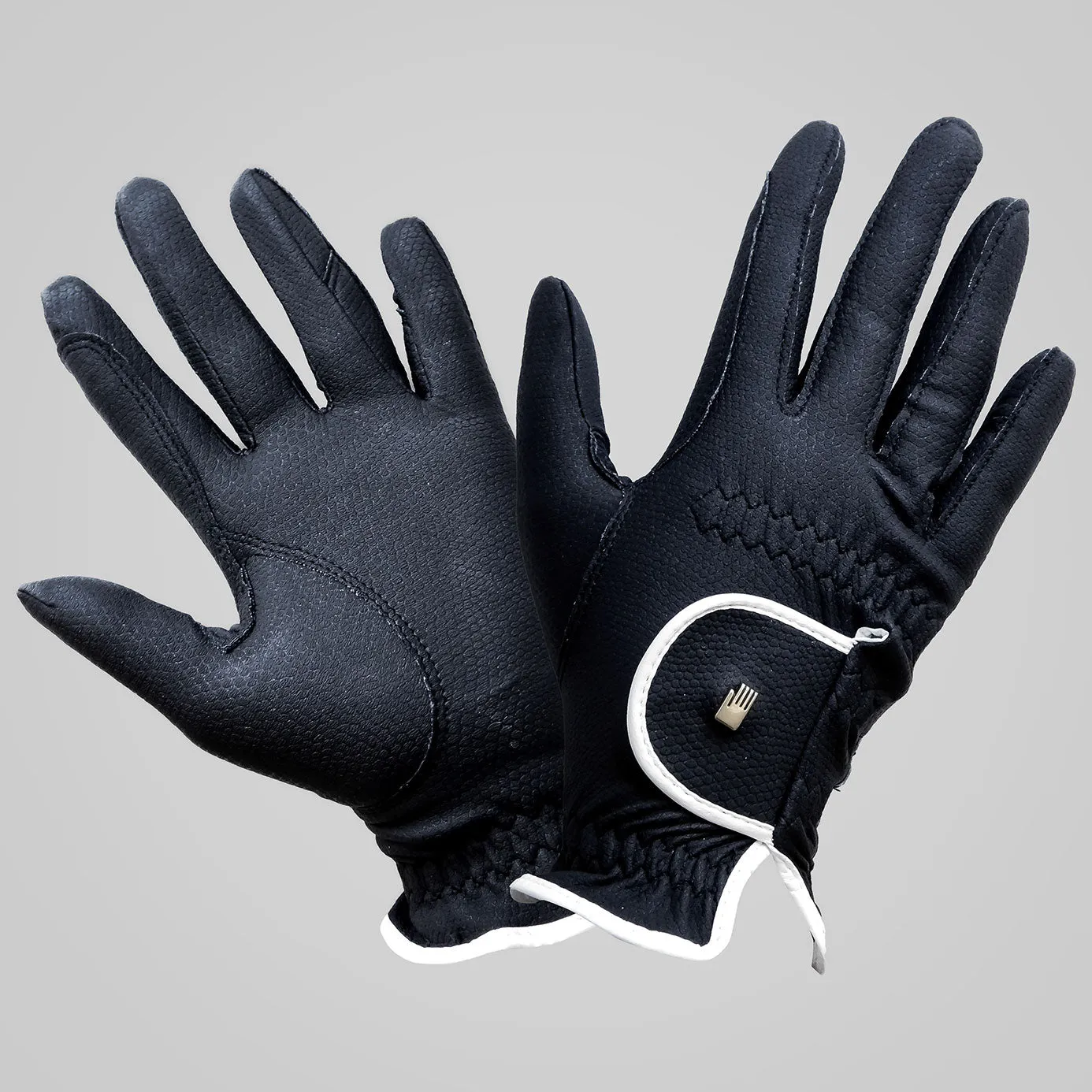 Roeckl Lona Two-Tone Riding Gloves - Black/White