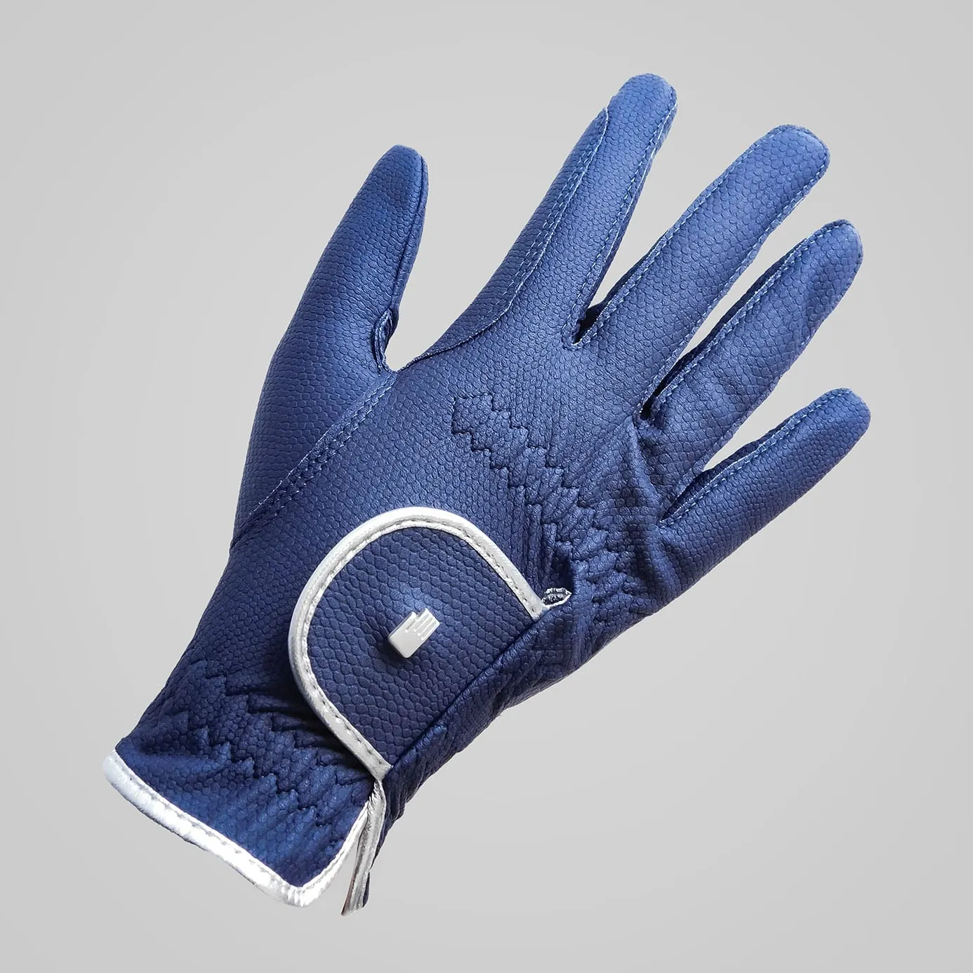 Roeckl Lona Two-Tone Riding Gloves - Navy/Silver