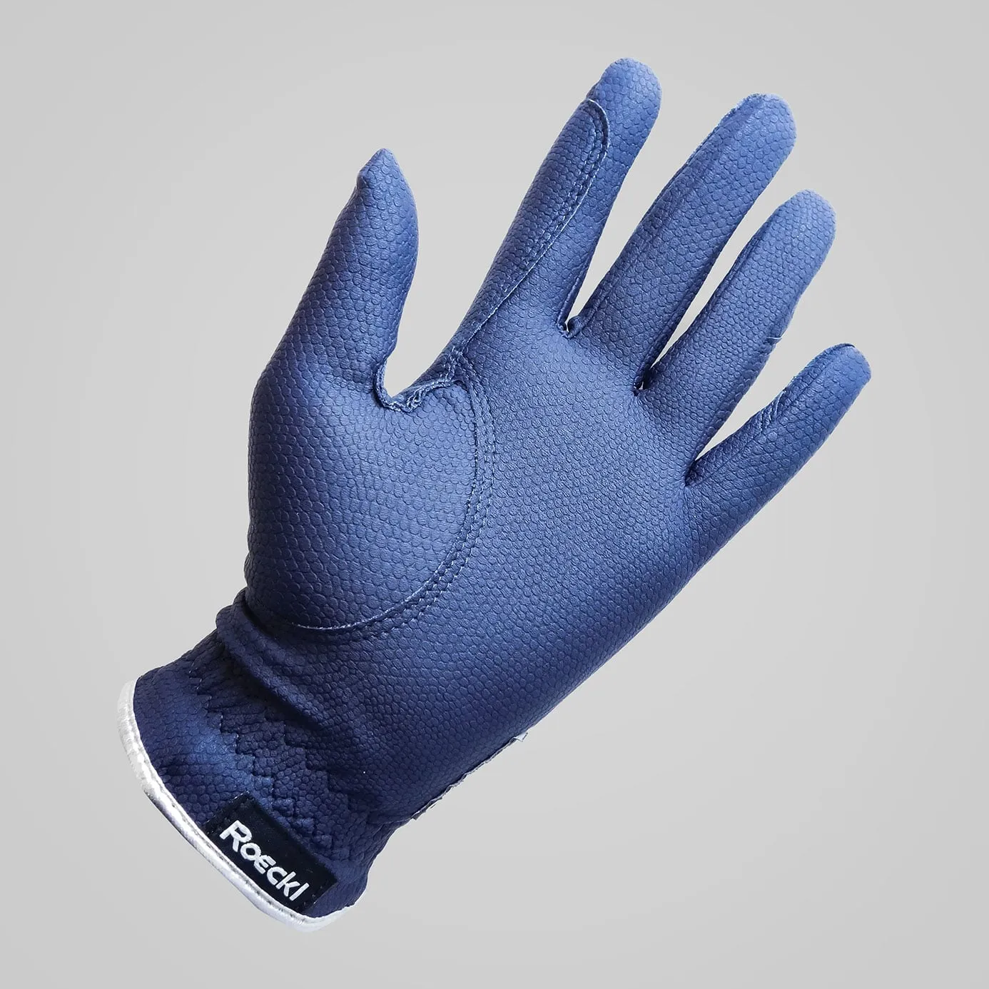 Roeckl Lona Two-Tone Riding Gloves - Navy/Silver