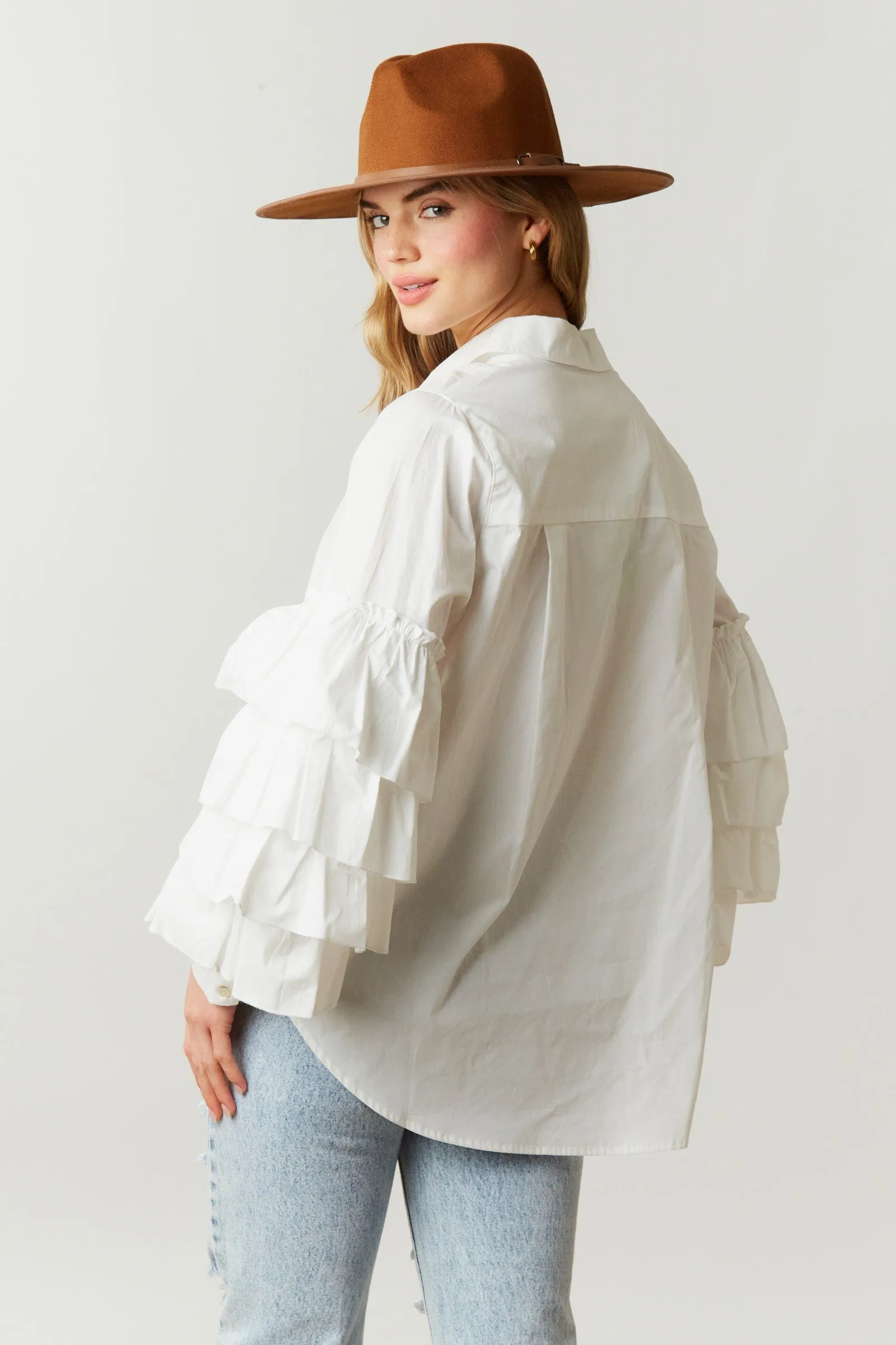 Ruffled To Perfection White Top