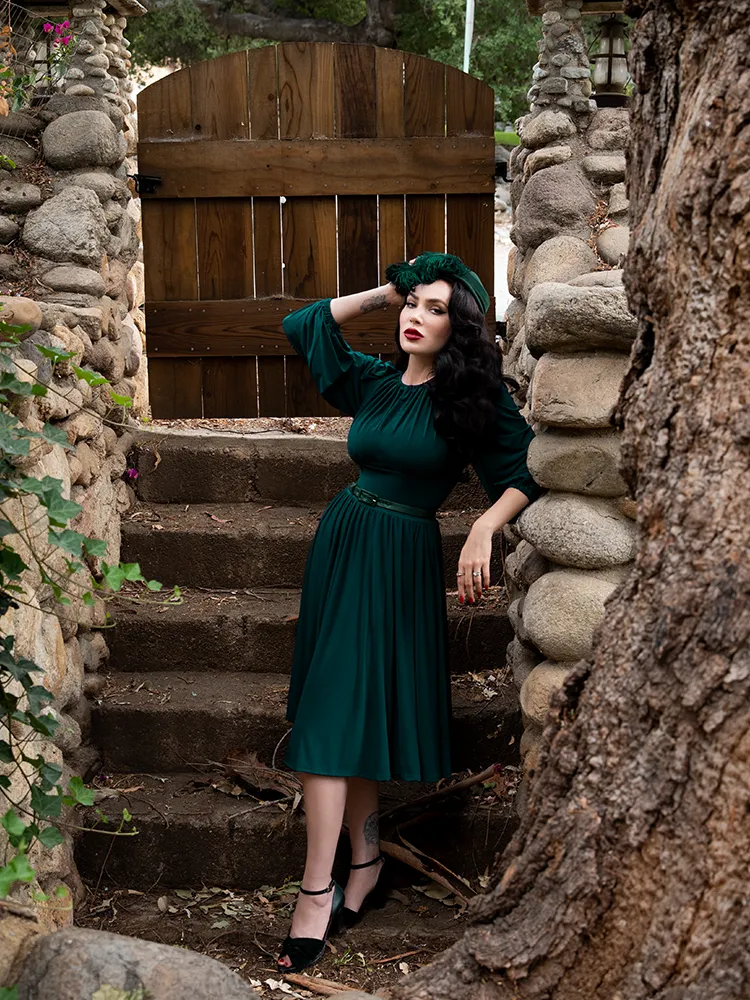 Salem Dress in Hunter Green