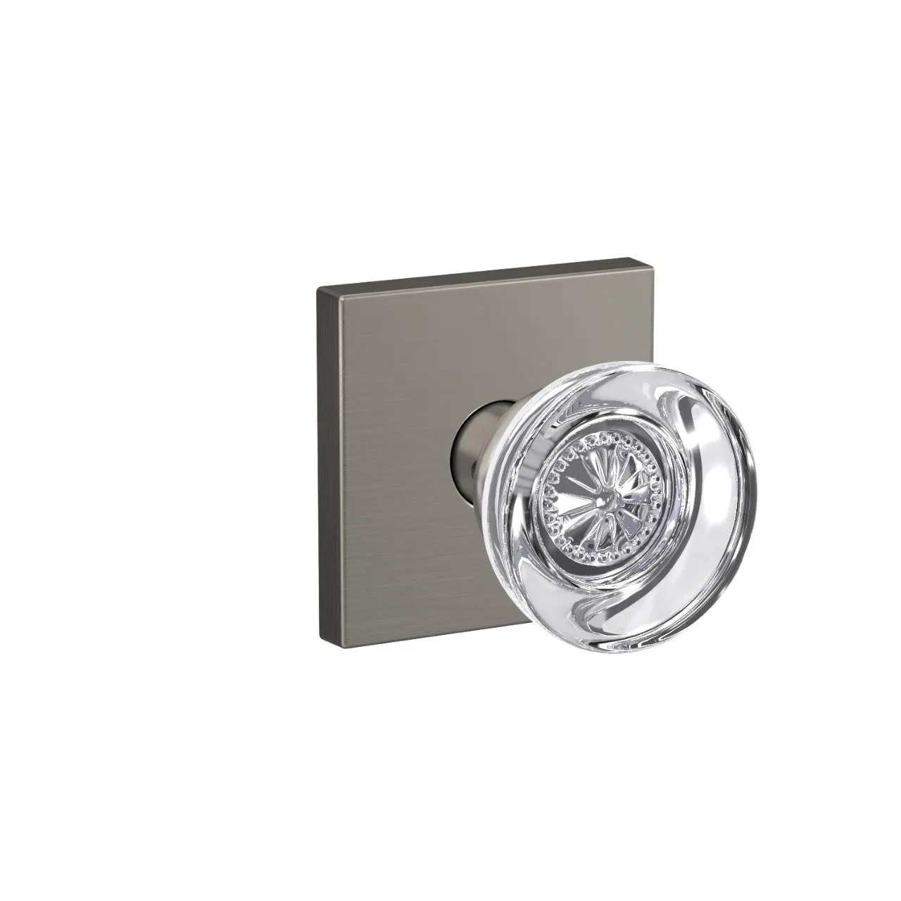 Schlage Custom Hobson Glass Knob Combined Interior Hall-Closet and Bed-Bath Lock Collins Trim