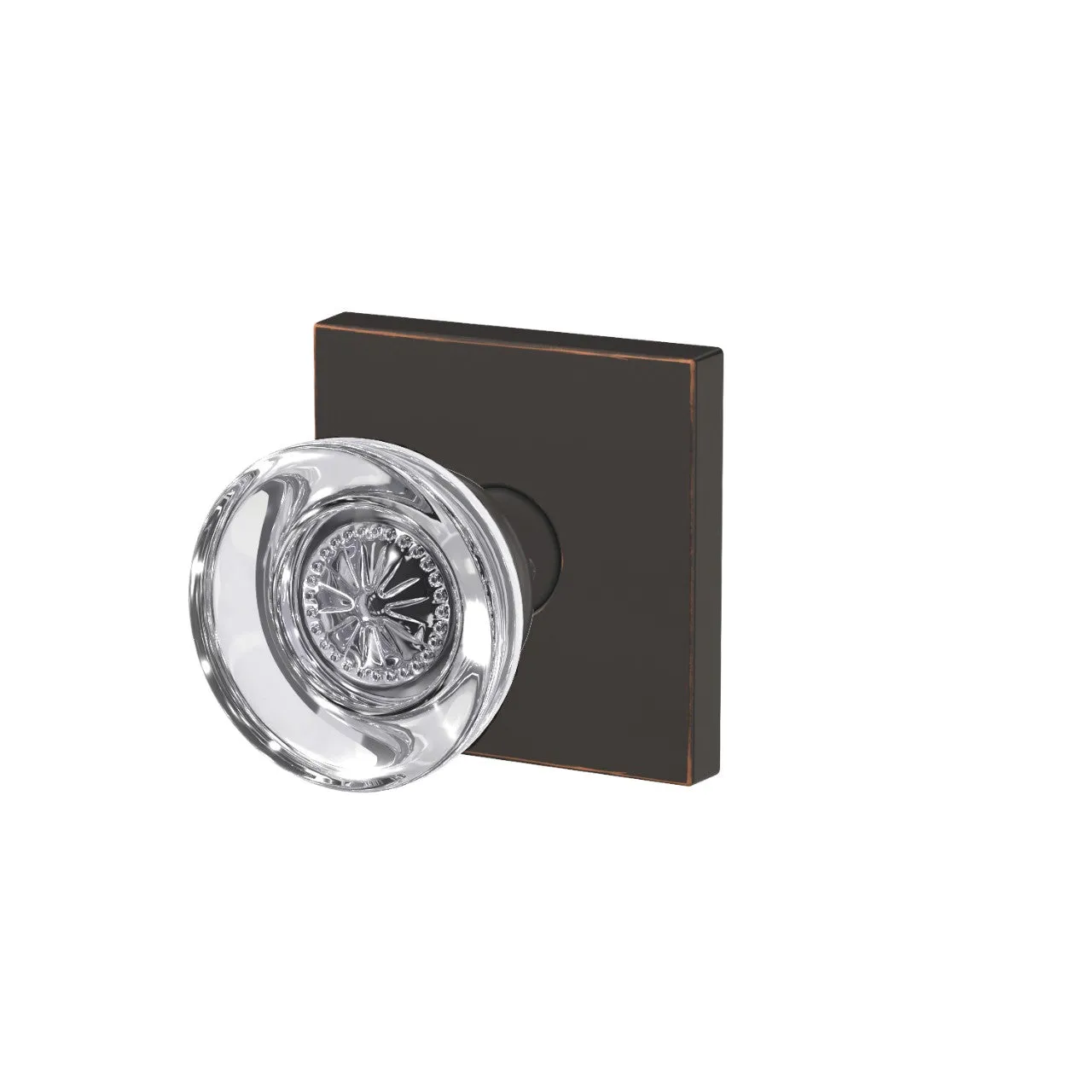 Schlage Custom Hobson Glass Knob Combined Interior Hall-Closet and Bed-Bath Lock Collins Trim