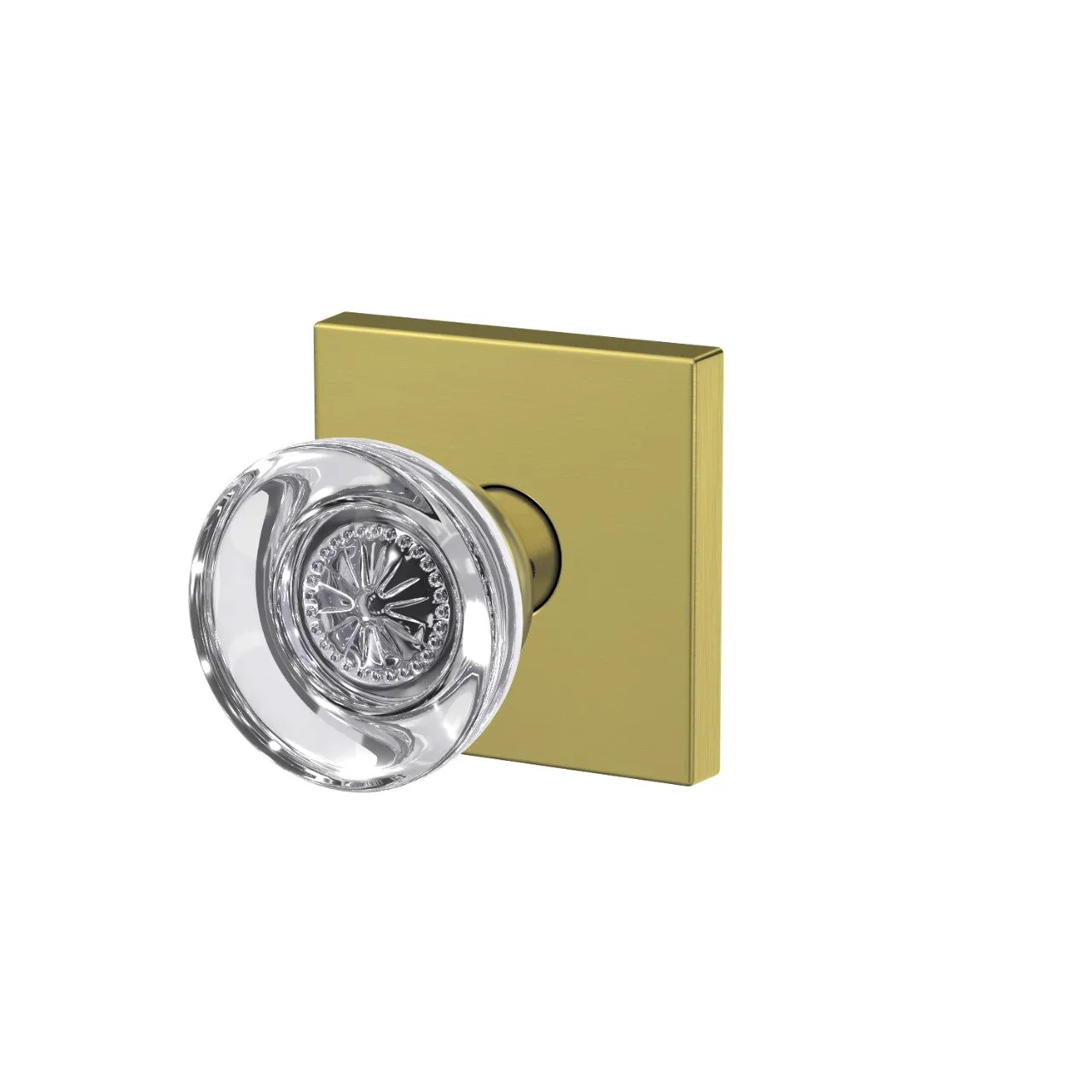 Schlage Custom Hobson Glass Knob Combined Interior Hall-Closet and Bed-Bath Lock Collins Trim