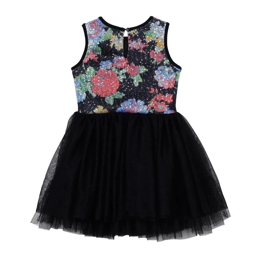 Seeta Black Floral Dress