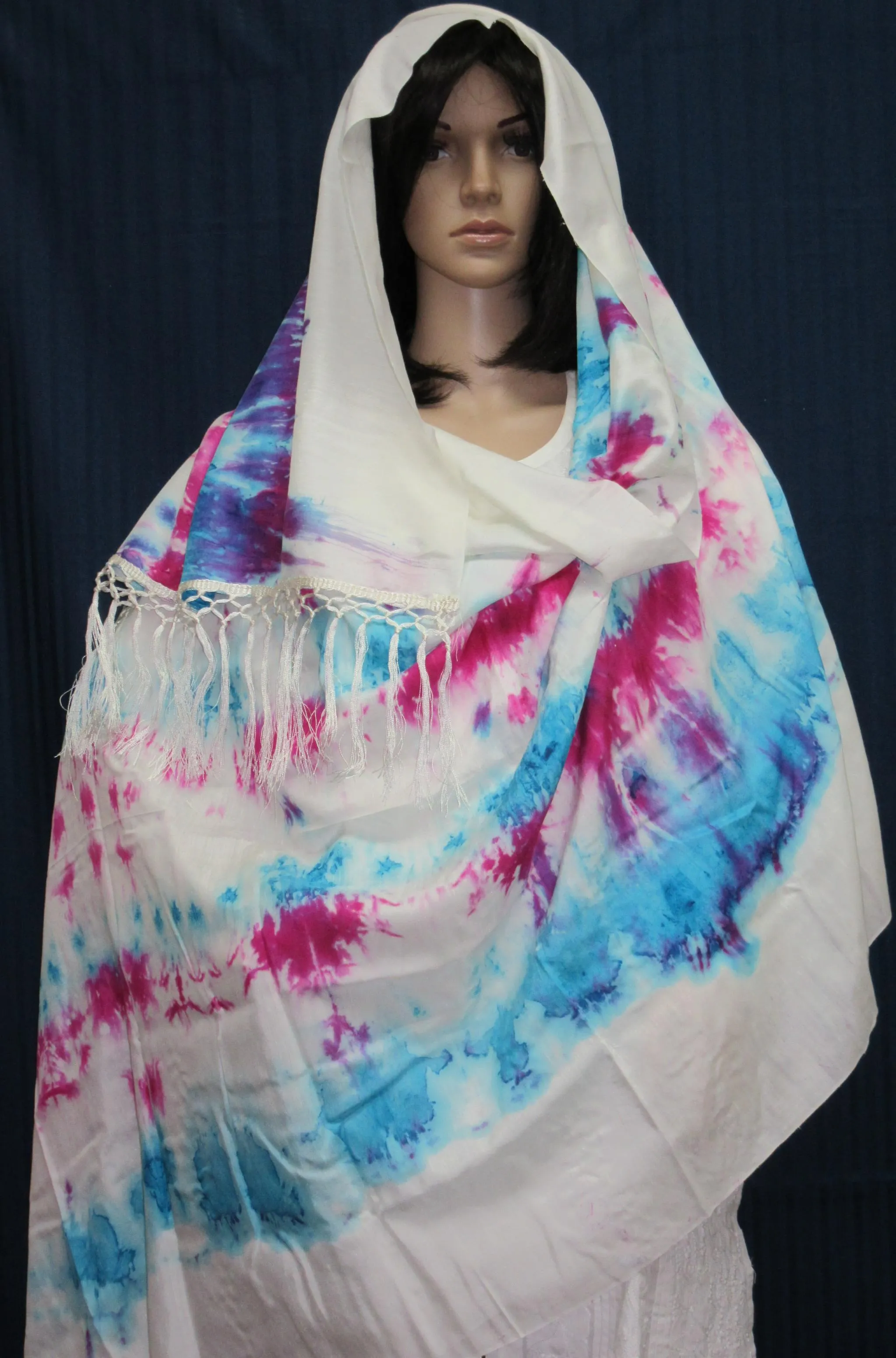 Silk Scarf 331 Ivory Green Dupatta Chunni Wrap Shawl Pure Silk