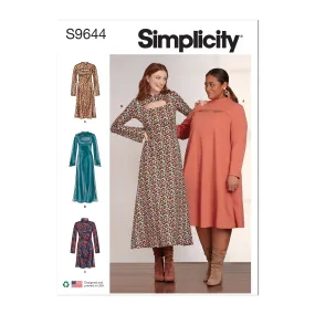 Simplicity Pattern S9644 Misses' Women's Knit Dress