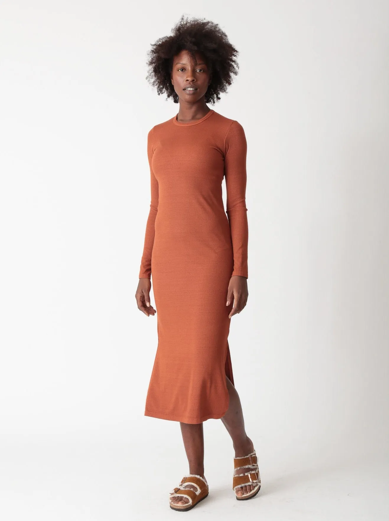 Skyler Rib Dress - Amber