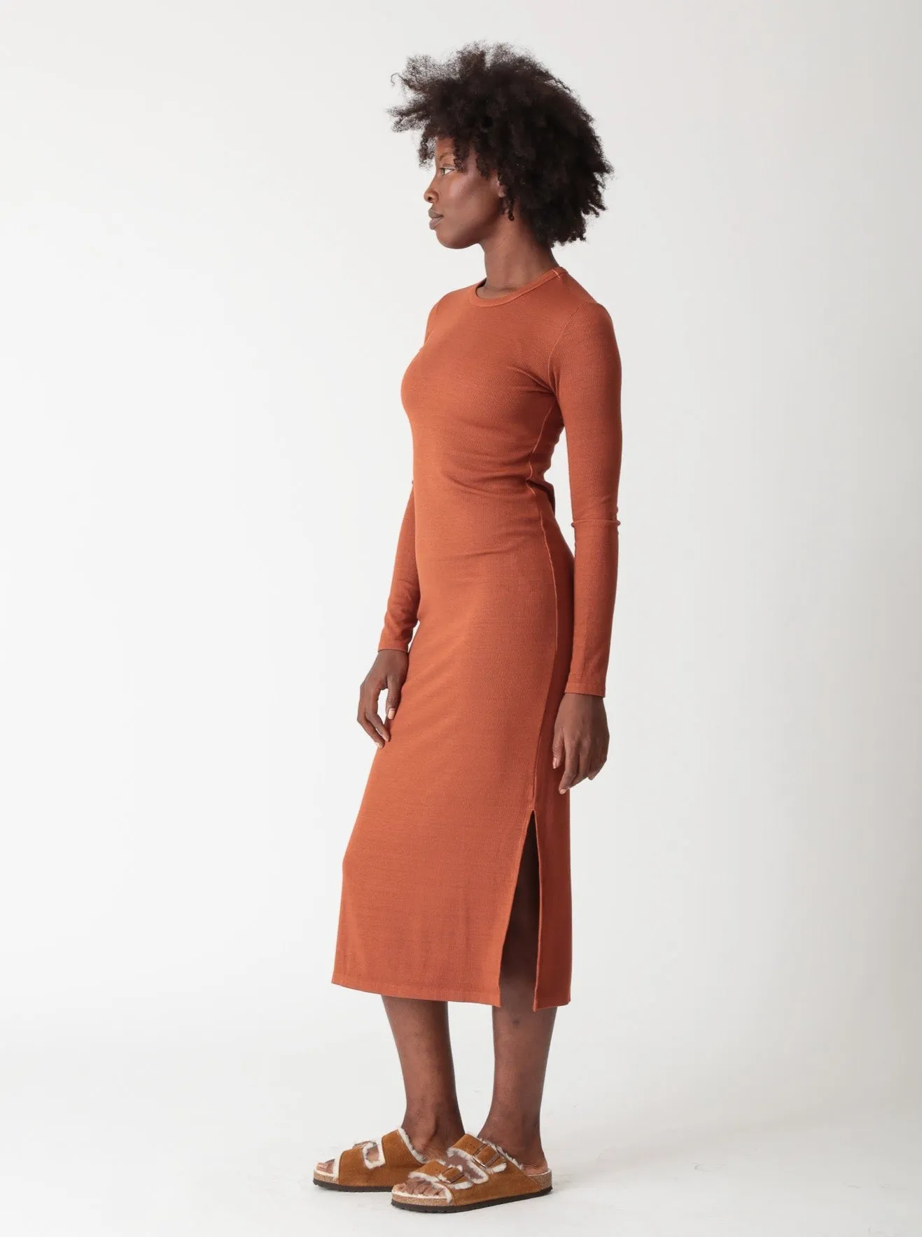 Skyler Rib Dress - Amber