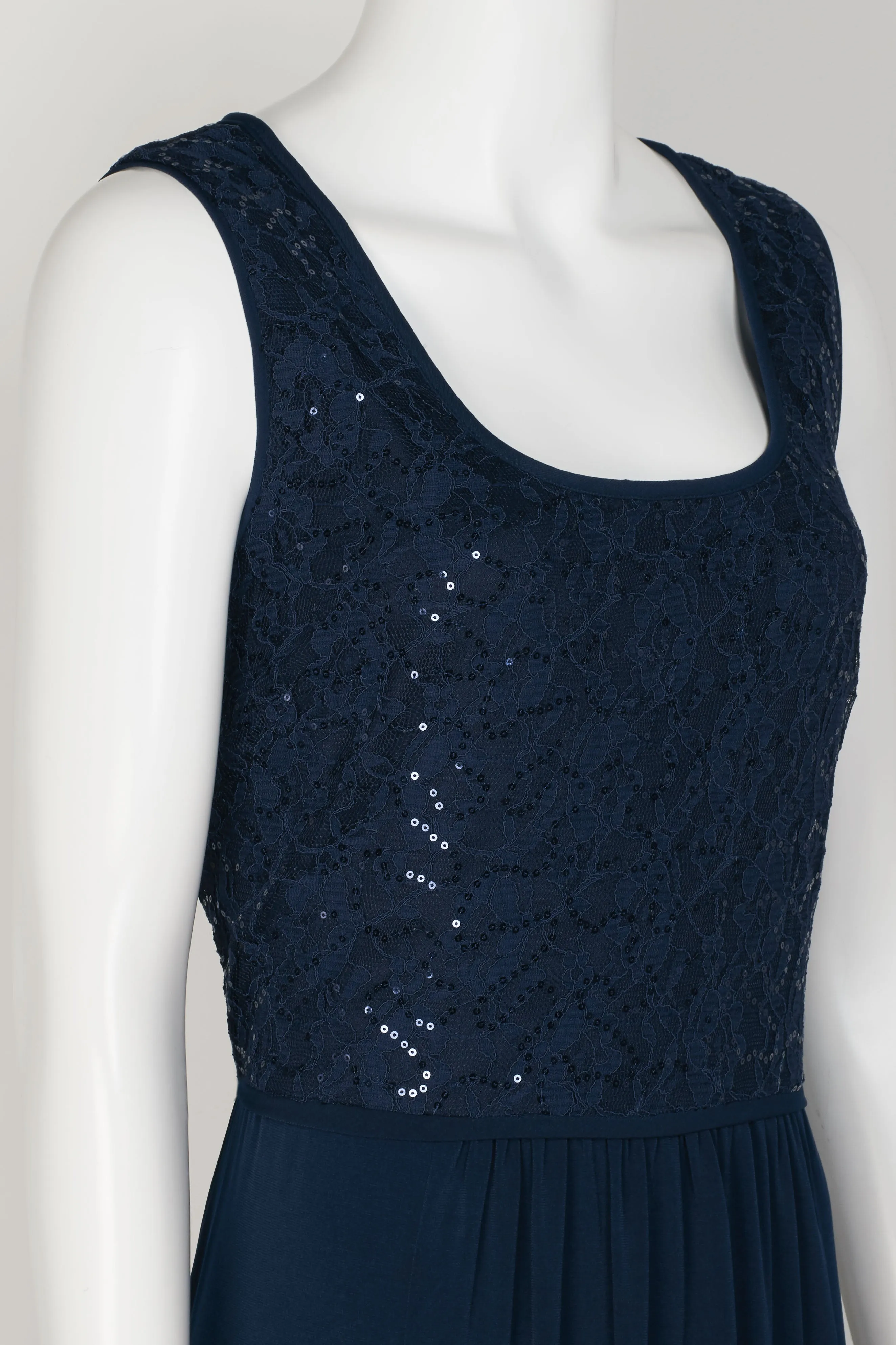 SL Fashion Scoop Neck Sleeveless Empire Waist Sequined Knit Bodice with Matching Bolero