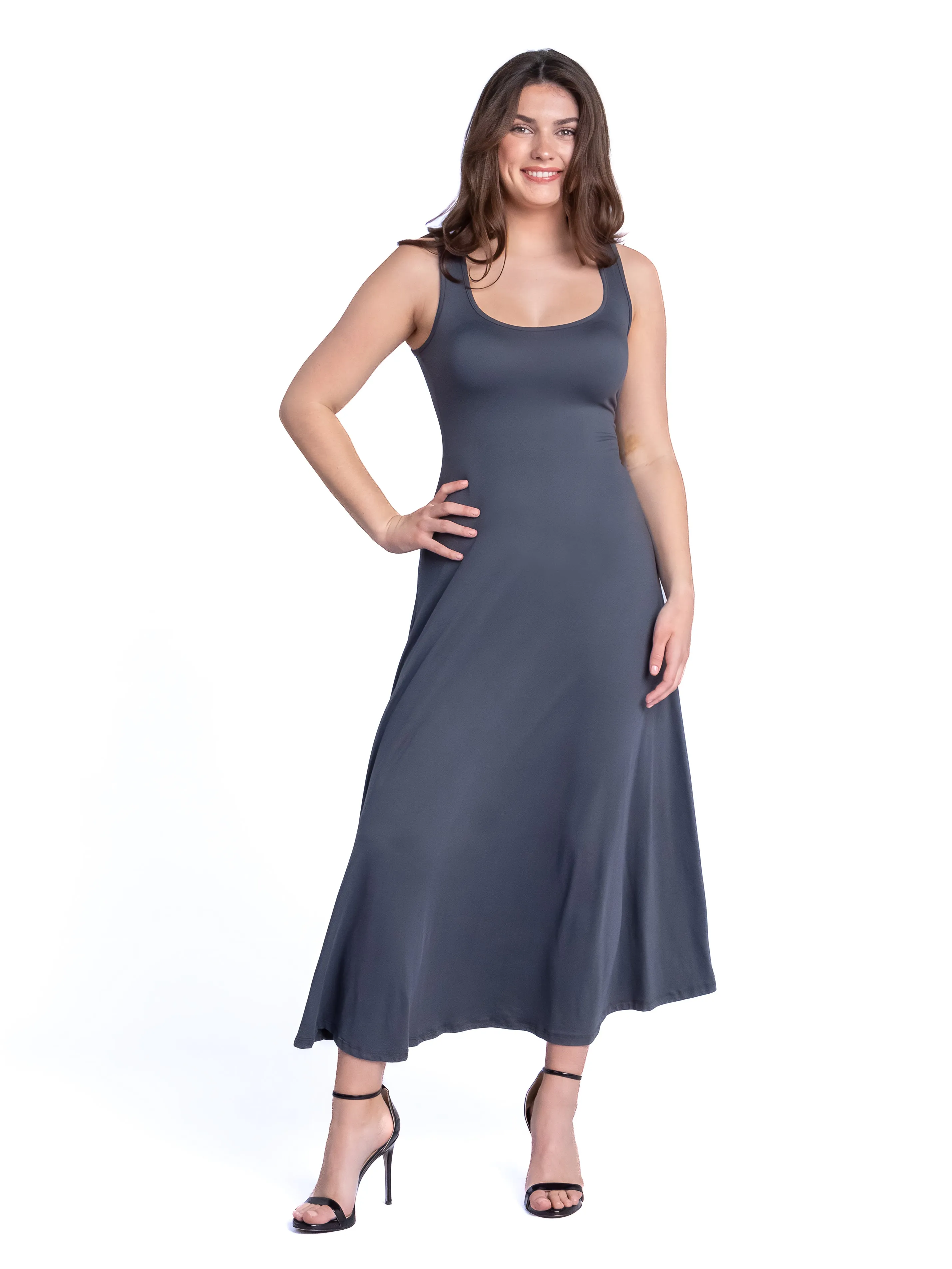 Slim Fit A Line Sleeveless Maxi Dress