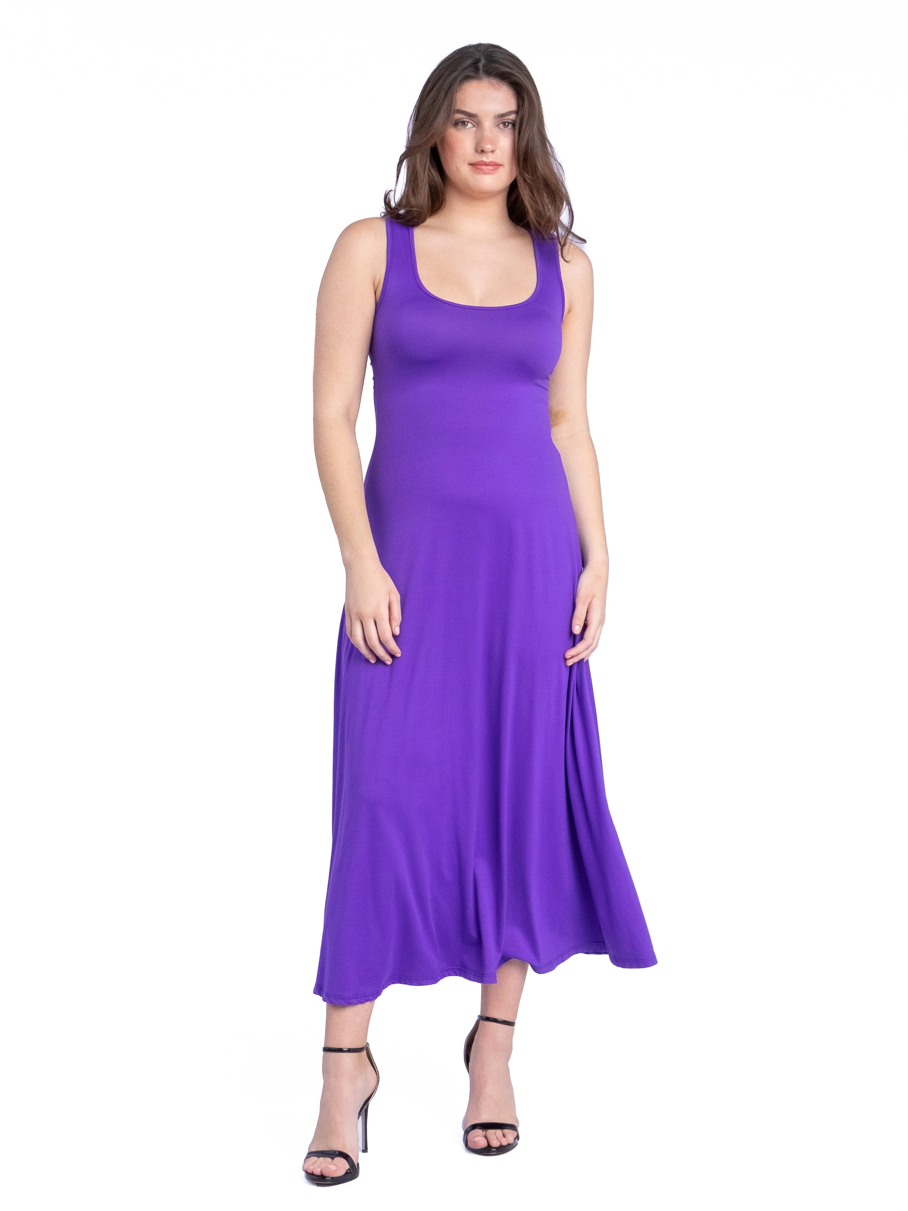 Slim Fit A Line Sleeveless Maxi Dress